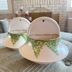 Pair of Vintage Wall Pocket Vases